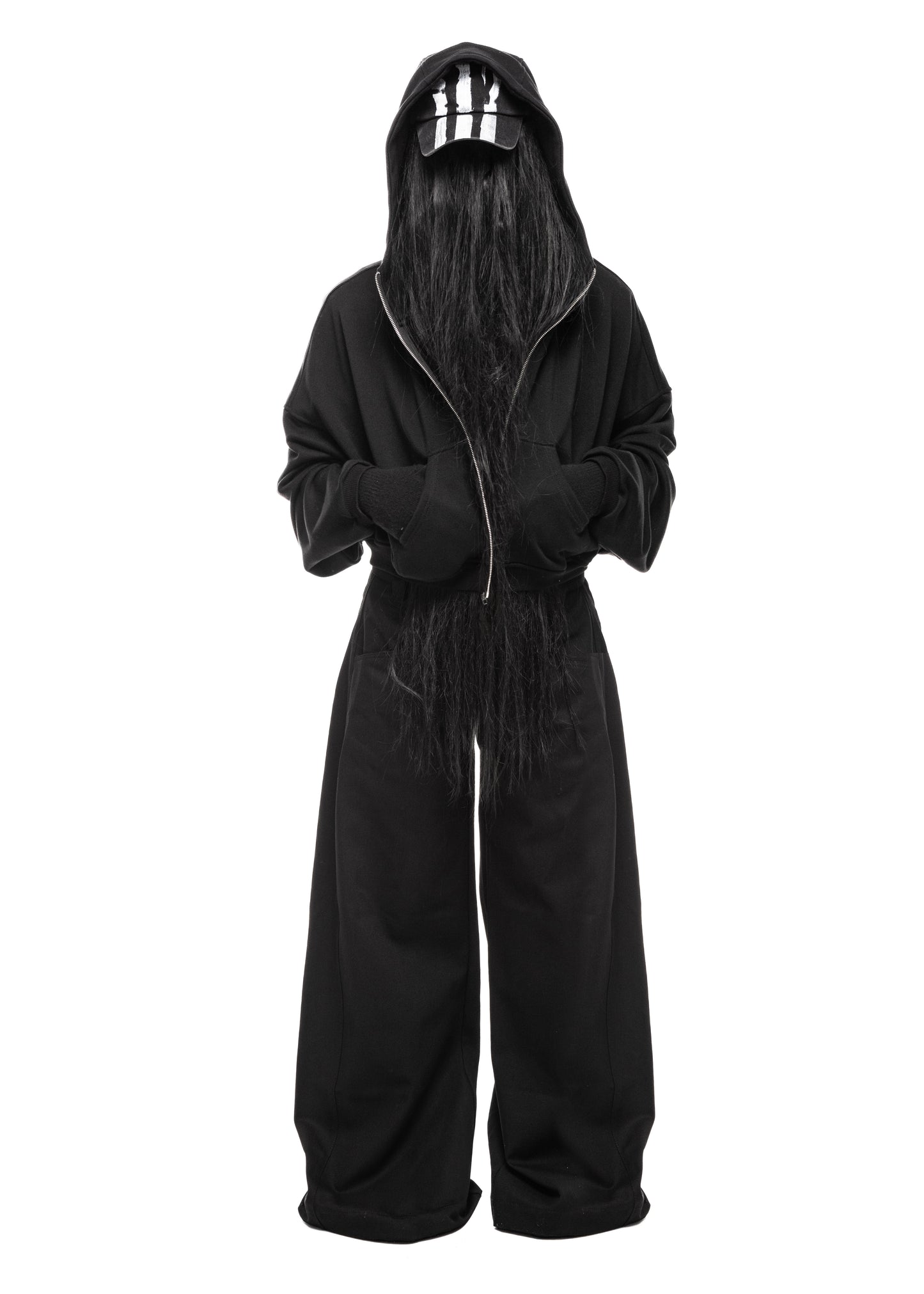 STAIN BLACK ZIP HOODIE
