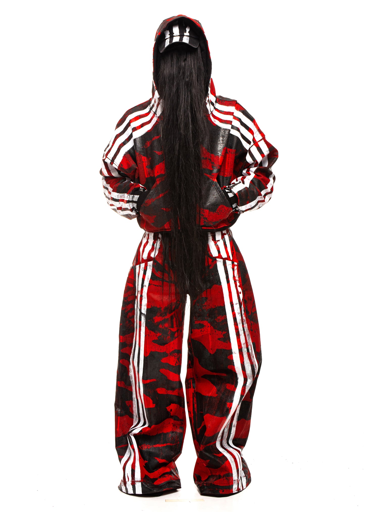 STRIPES CAMO RED ZIP HOODIE