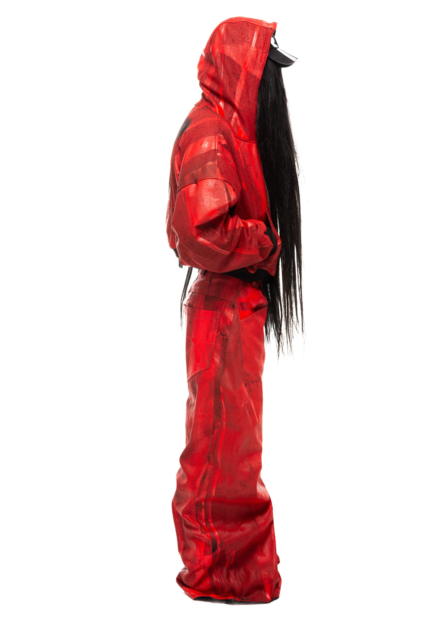 WAXED RED JEANS