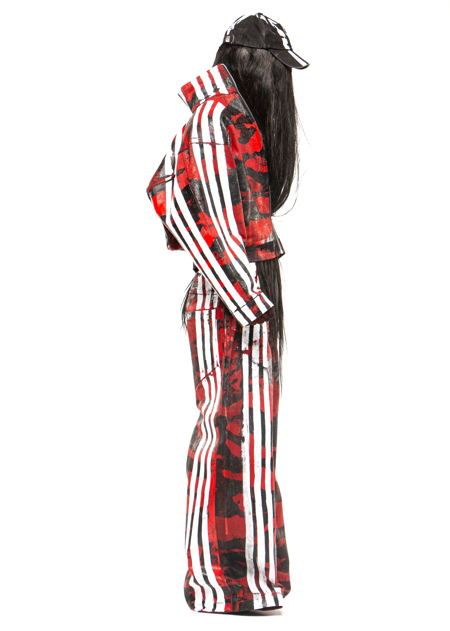 CAMO STRIPES WAXED RED JACKET