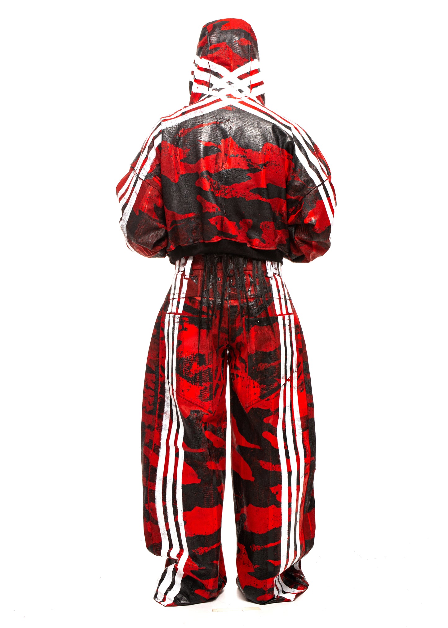 STRIPES CAMO RED ZIP HOODIE