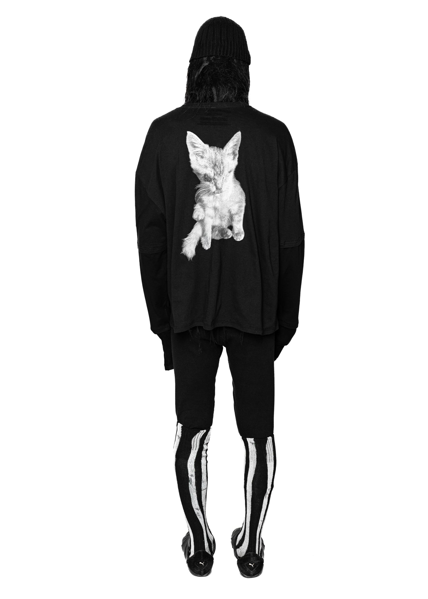 PUSHA BLACK LONG-SLEEVED T-SHIRT