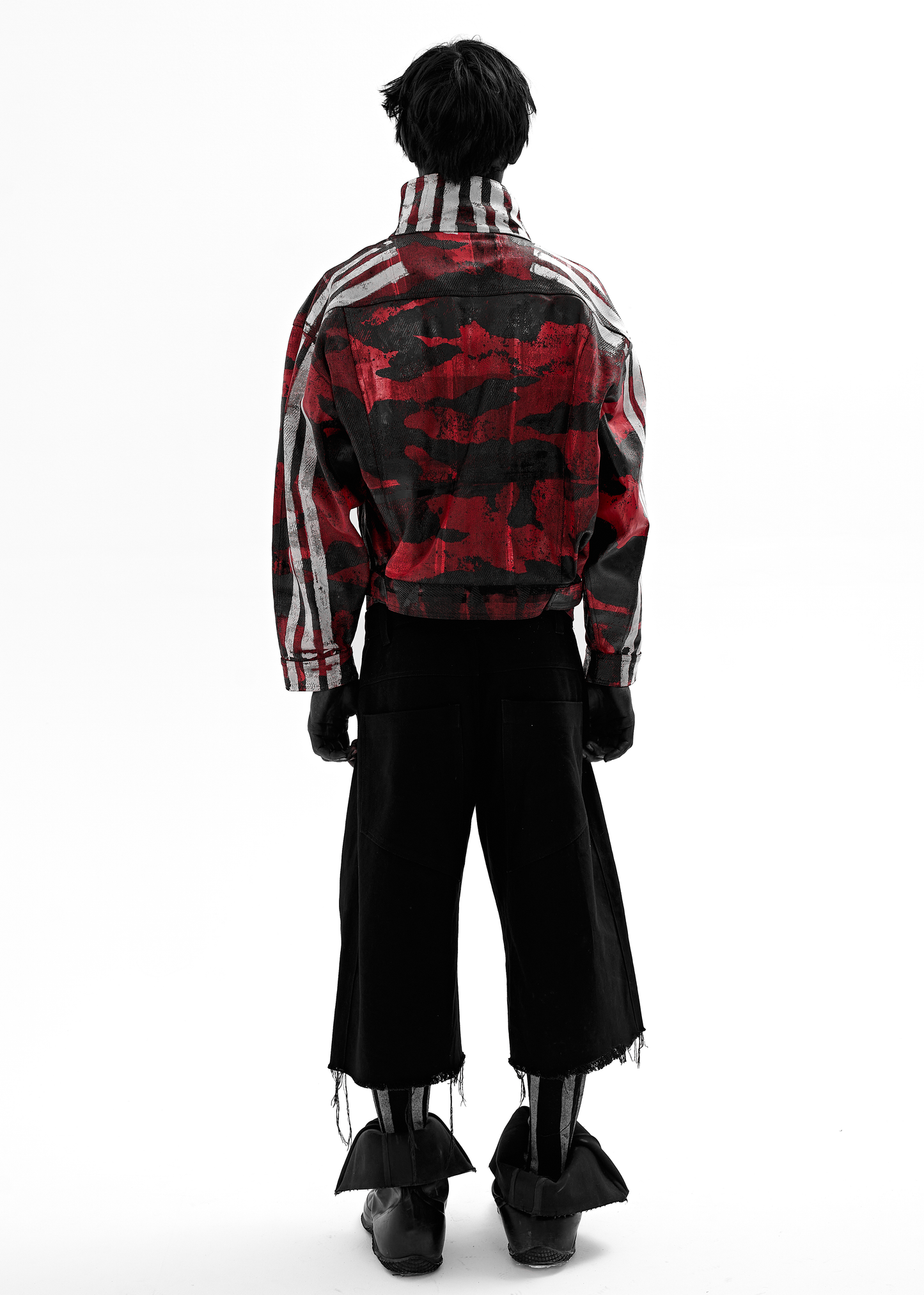 CAMO STRIPES WAXED RED JACKET
