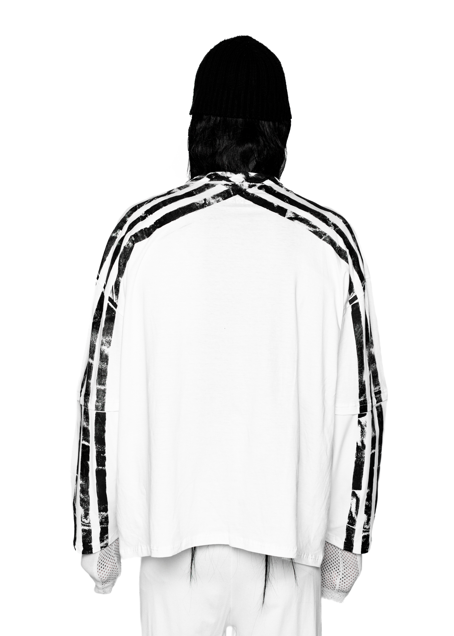 DOUBLE STRIPES WHITE LONG-SLEEVED T-SHIRT