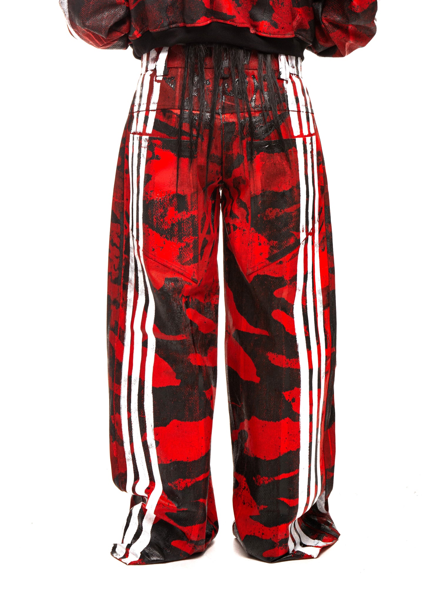 STRIPES CAMO RED ZIP HOODIE