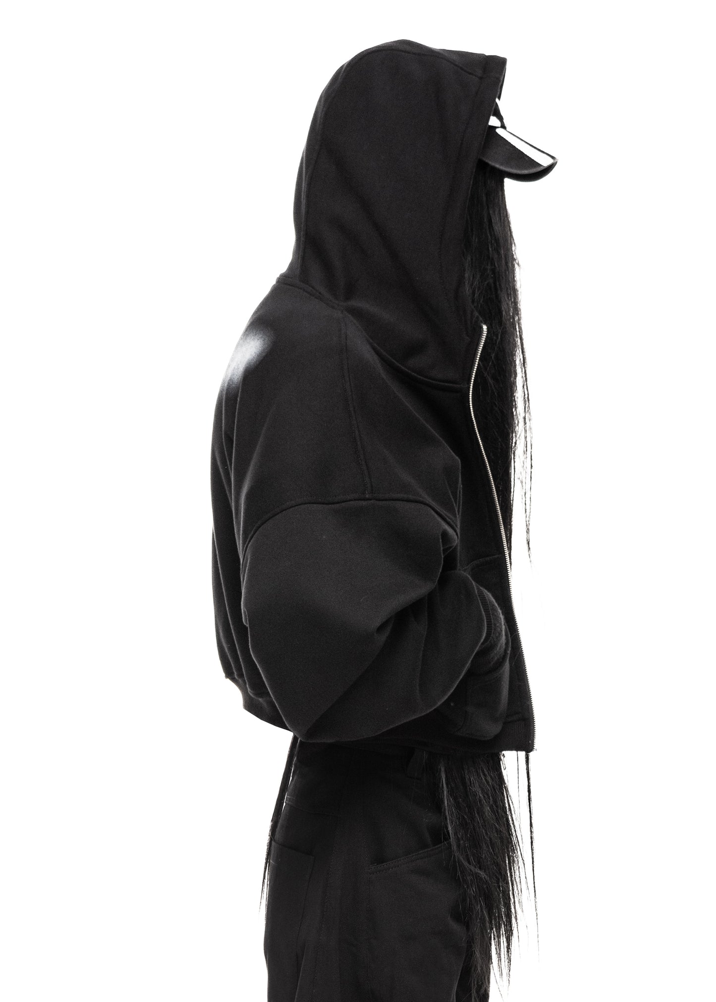 STAIN BLACK ZIP HOODIE