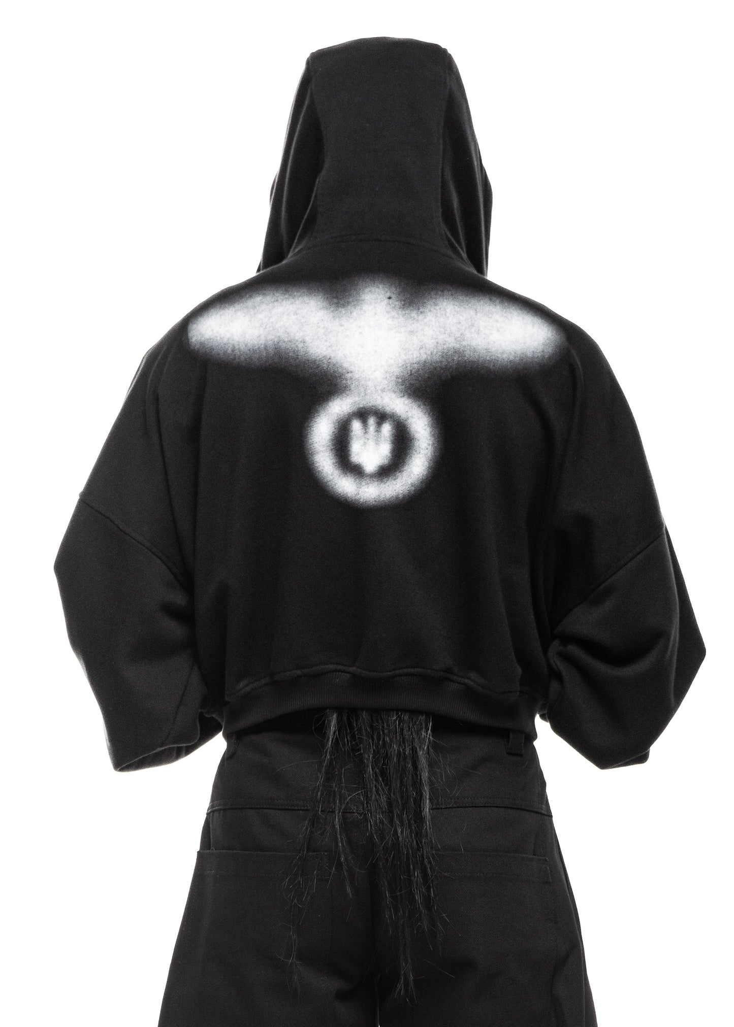 STAIN BLACK ZIP HOODIE