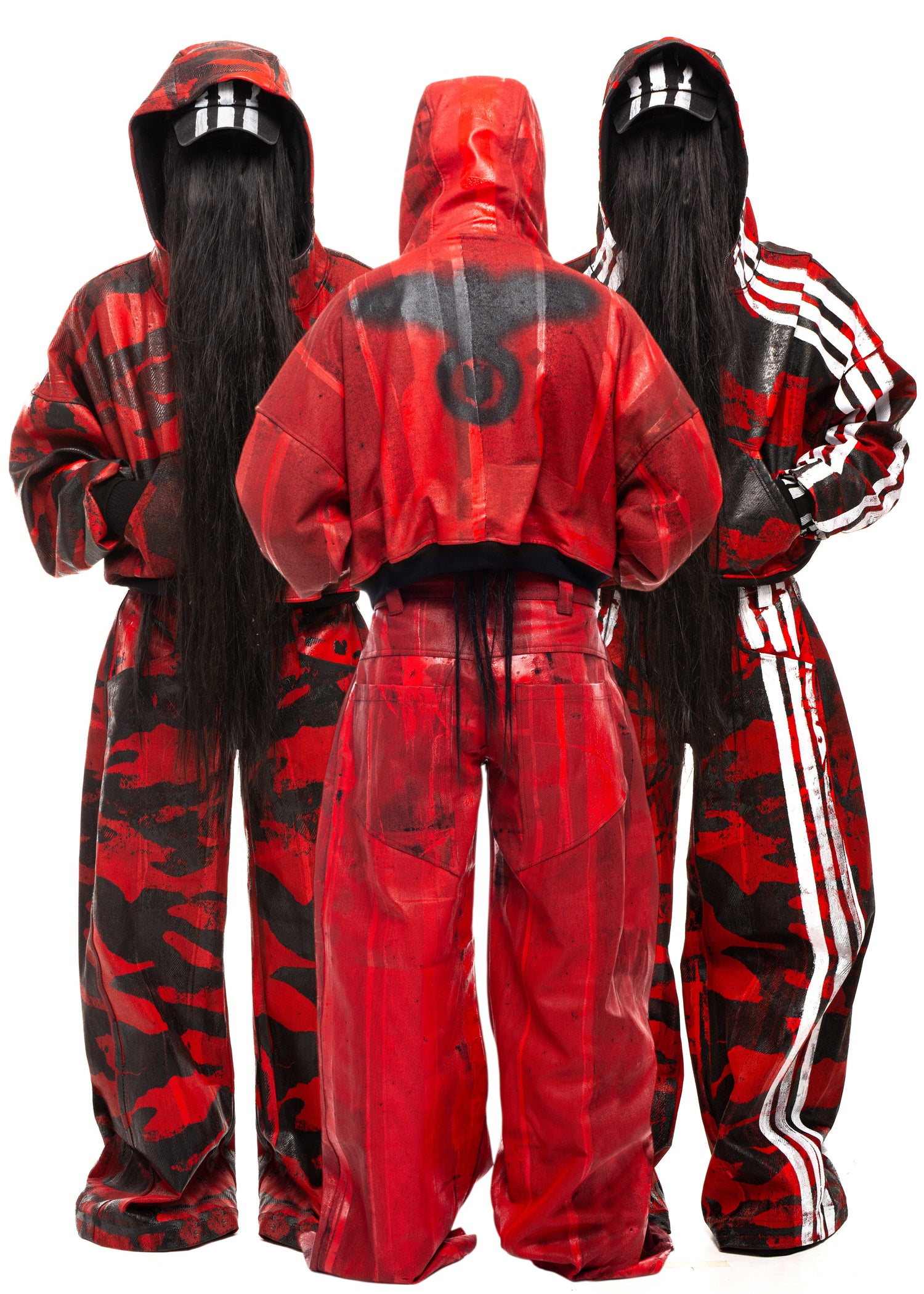 RED JEANS + ZIP HOODIES