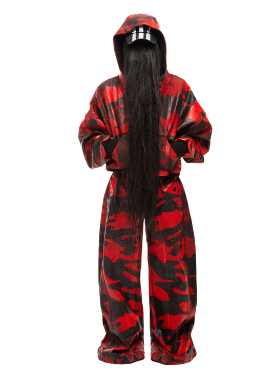 CAMO WAXED RED JEANS
