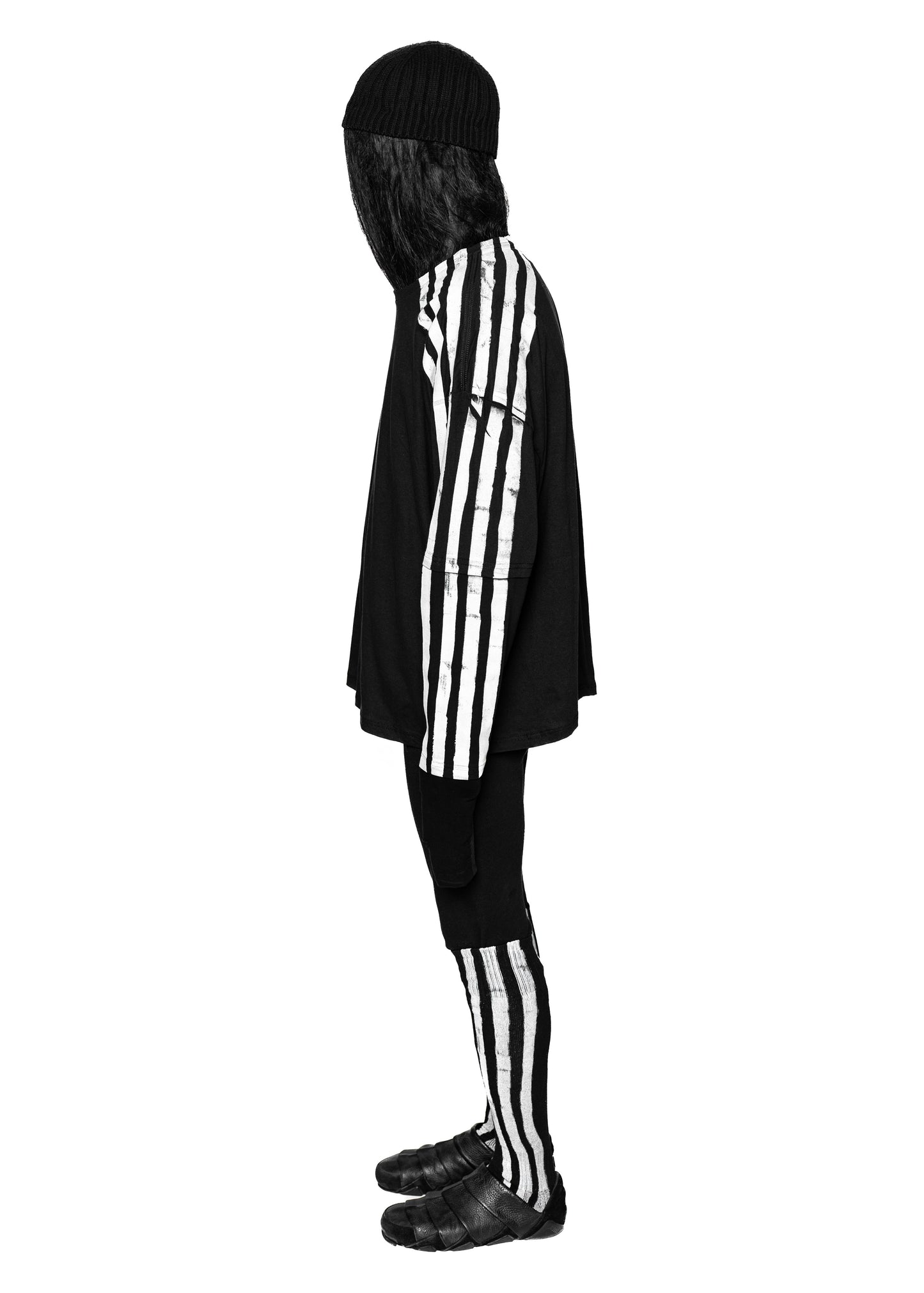 DOUBLE STRIPES BLACK LONG-SLEEVED T-SHIRT