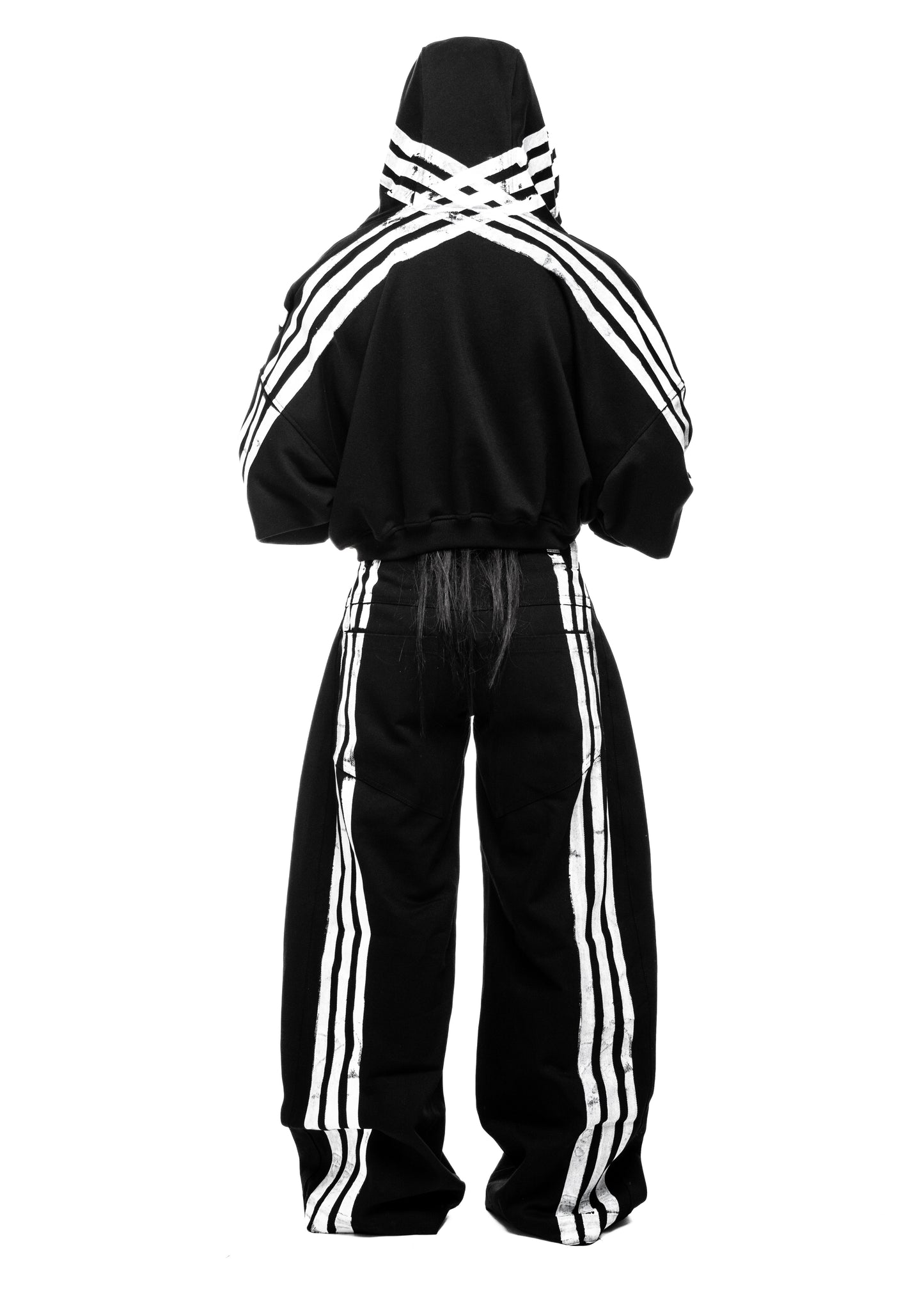STRIPES BLACK ZIP HOODIE