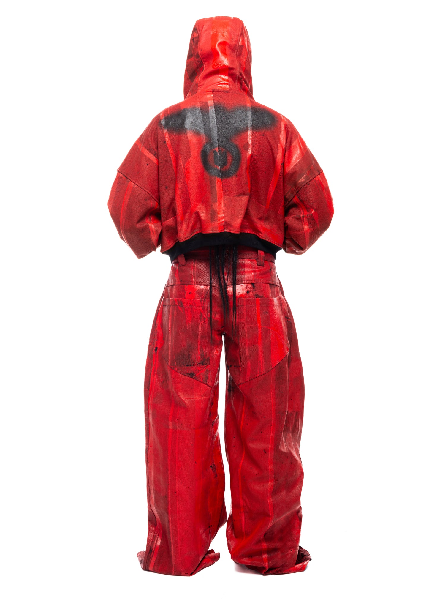 WAXED RED JEANS