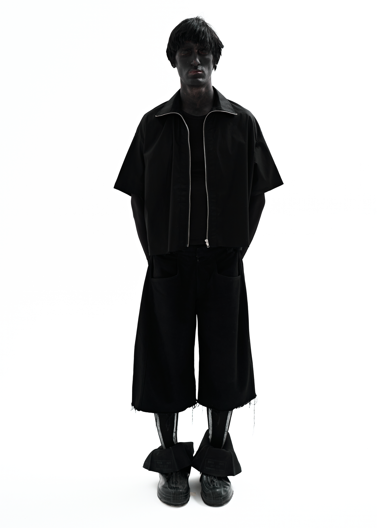 STAIN BLACK ZIP SHIRT