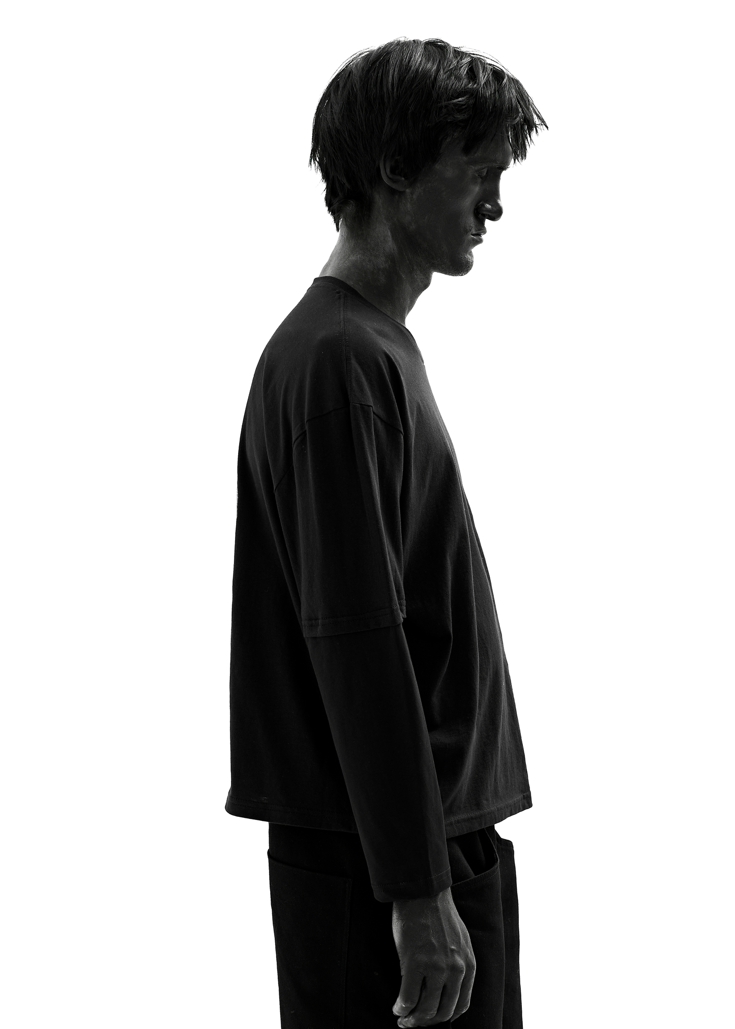 PUSHA BLACK LONG-SLEEVED T-SHIRT