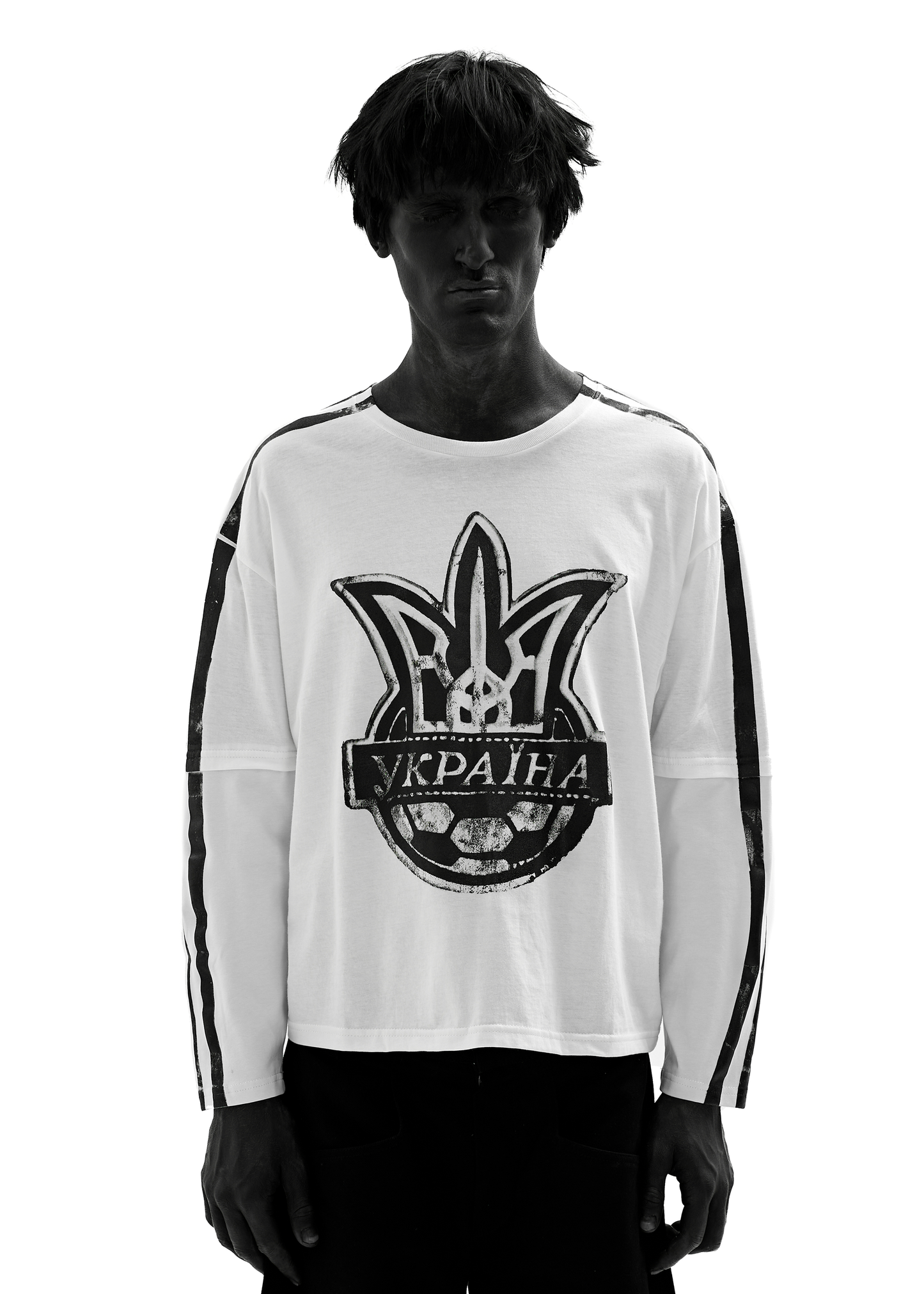 STRIPES WHITE LONG-SLEEVED T-SHIRT