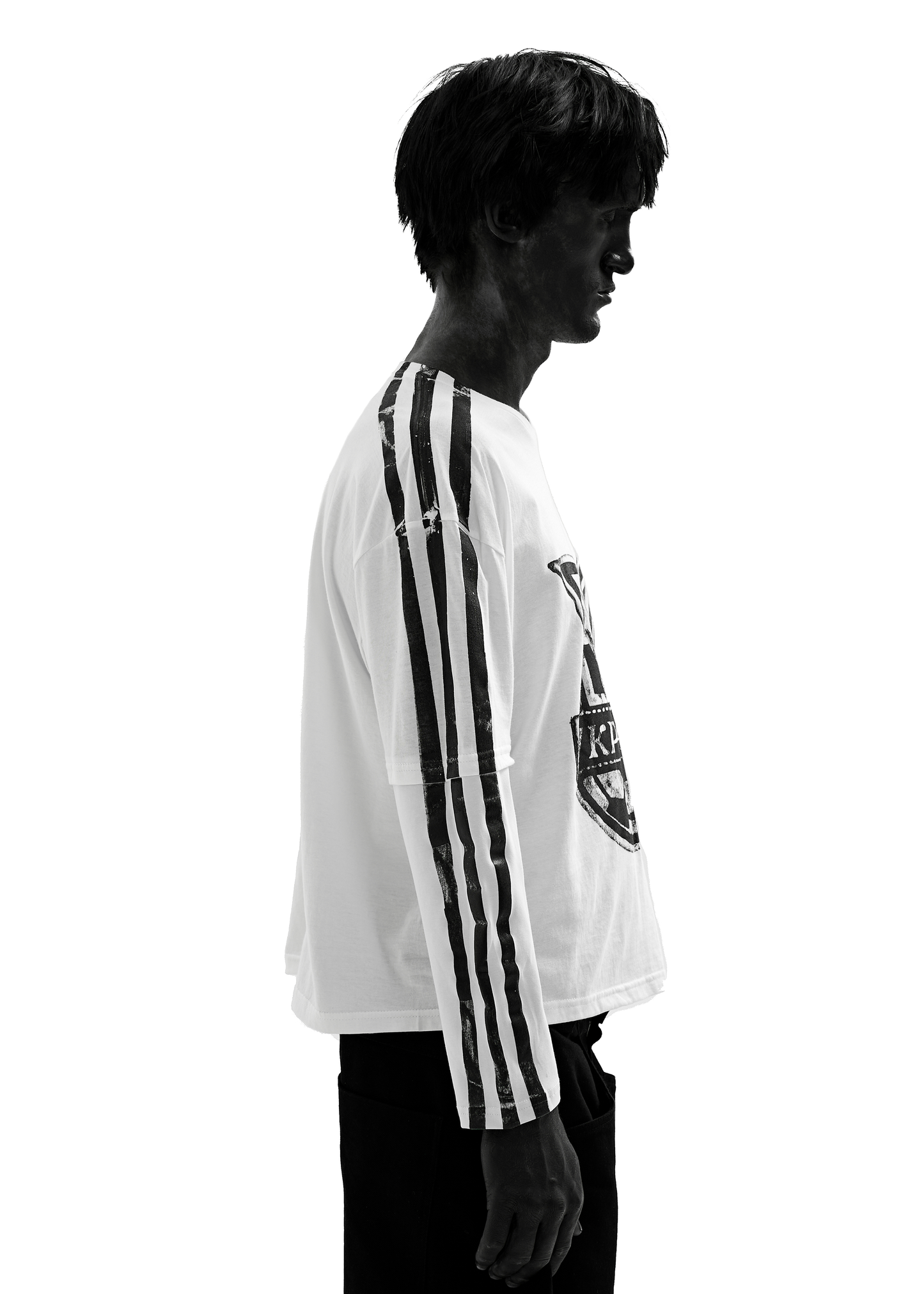 STRIPES WHITE LONG-SLEEVED T-SHIRT