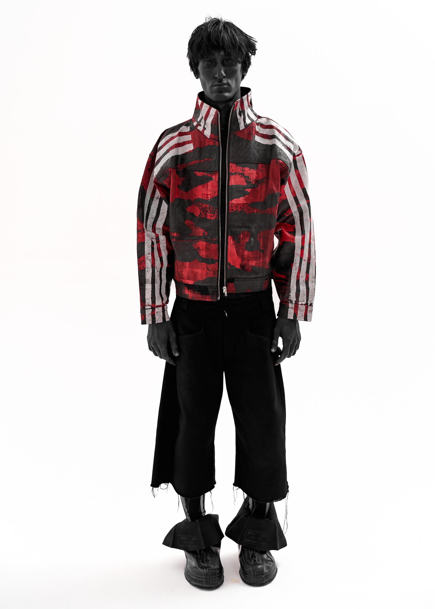 CAMO STRIPES WAXED RED JACKET