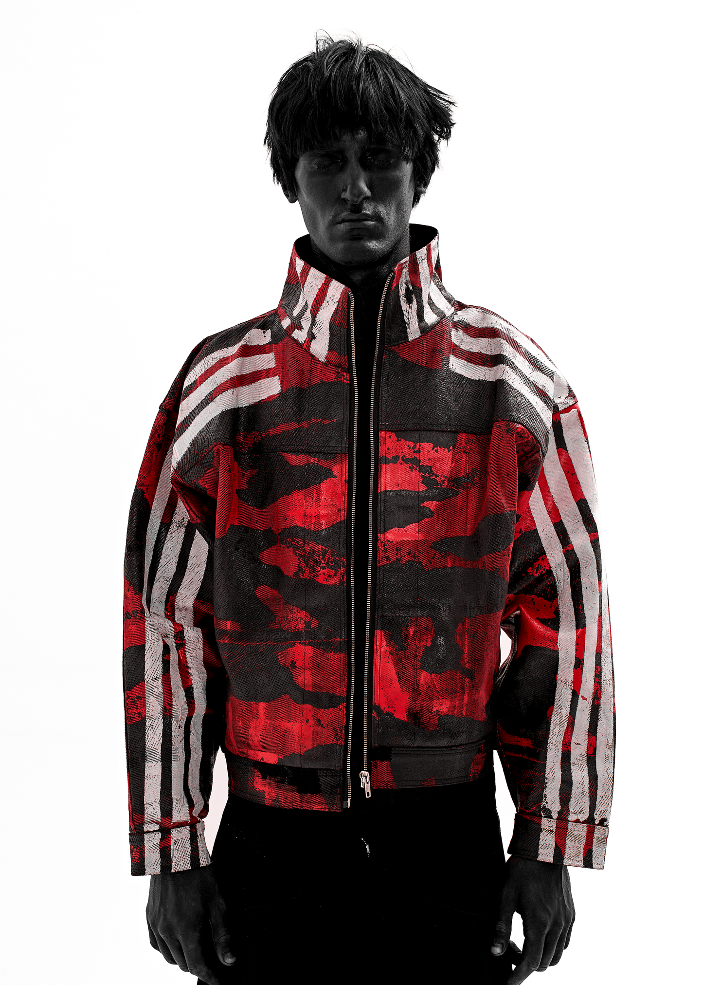 CAMO STRIPES WAXED RED JACKET