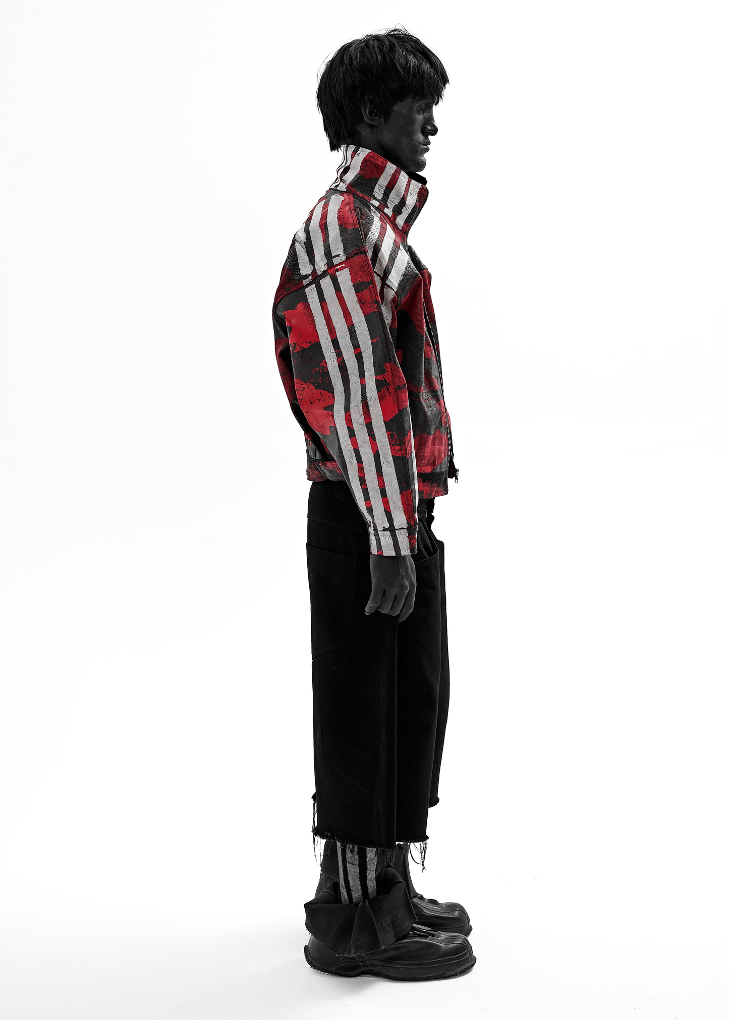 CAMO STRIPES WAXED RED JACKET