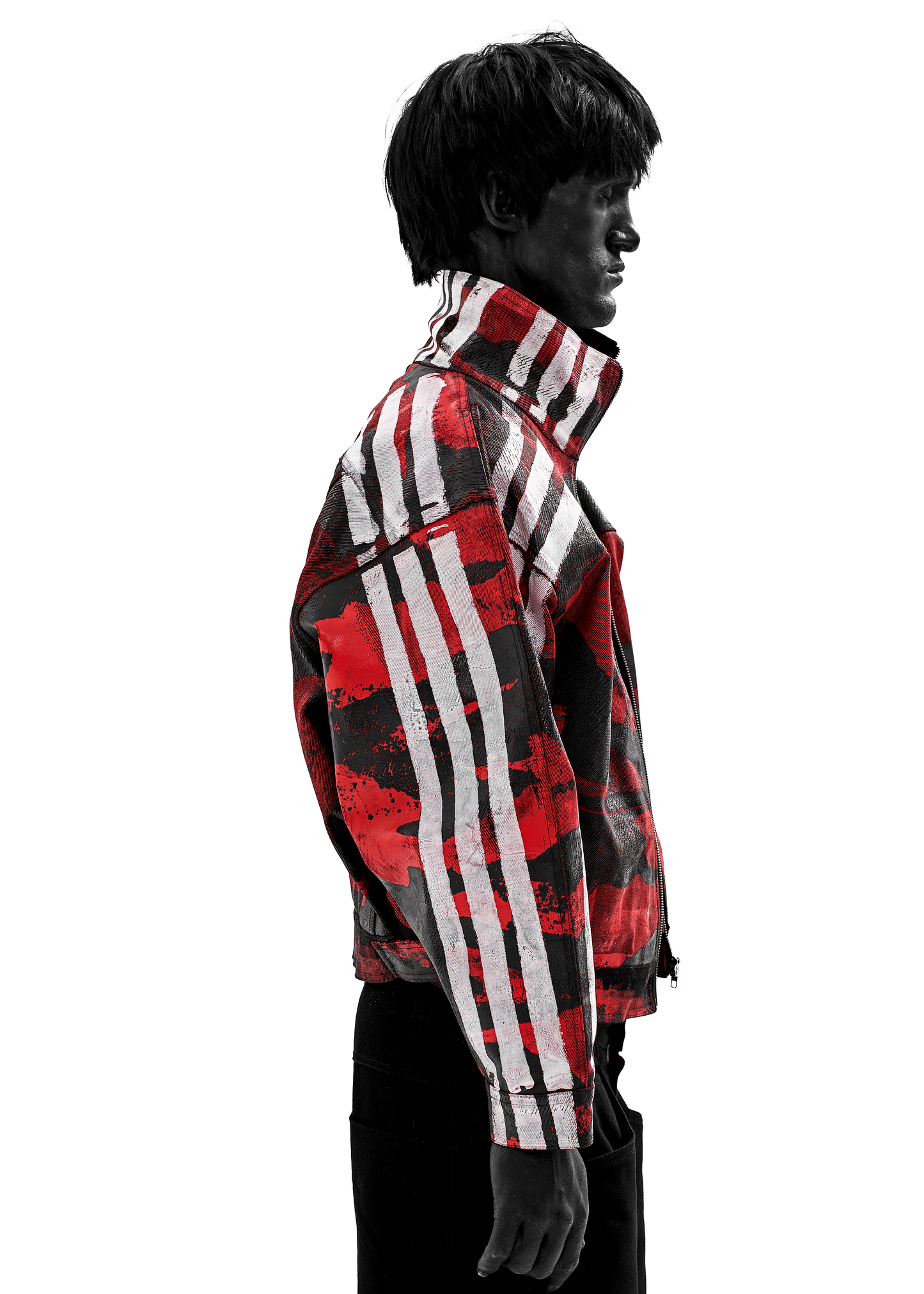 CAMO STRIPES WAXED RED JACKET