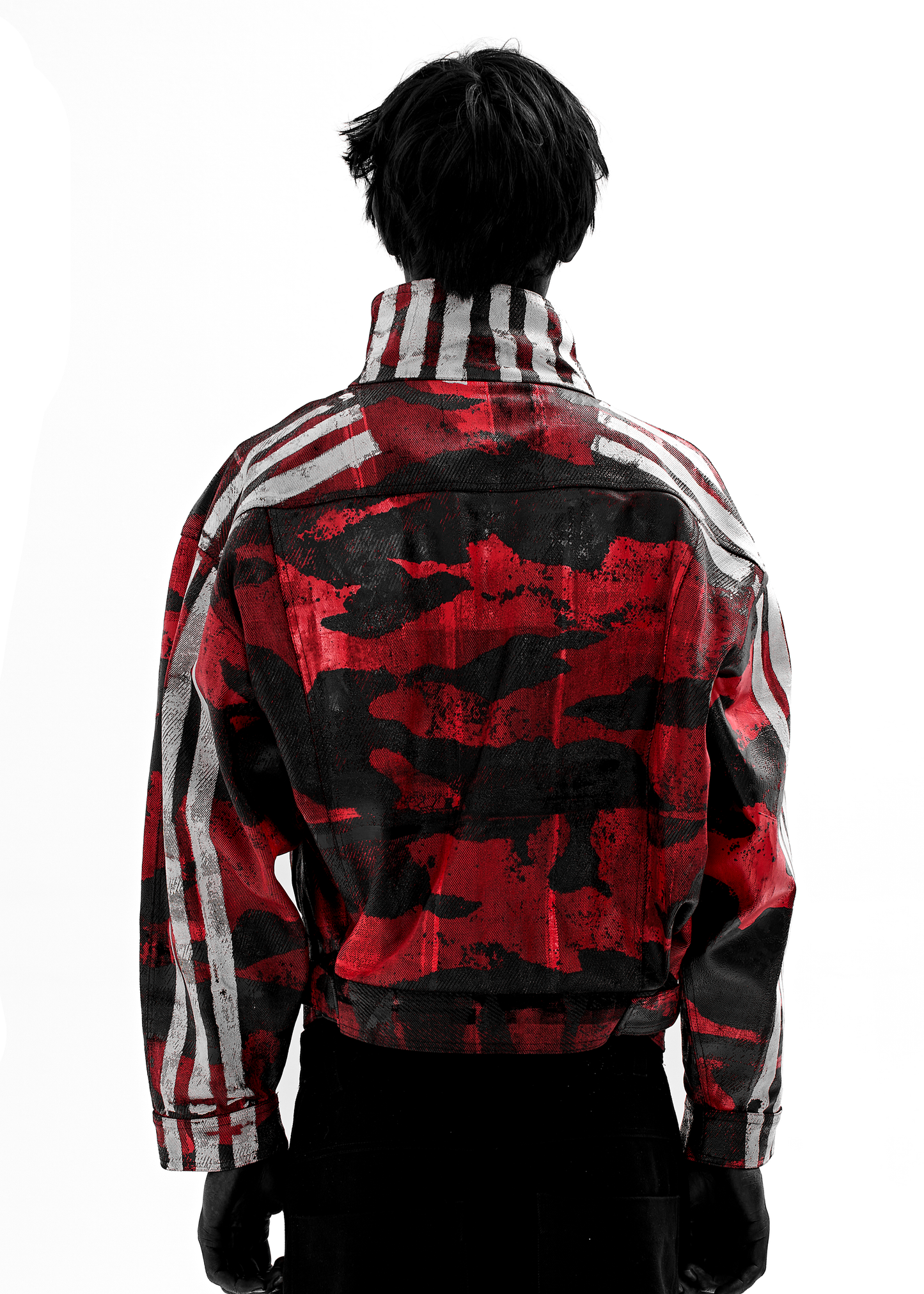 CAMO STRIPES WAXED RED JACKET