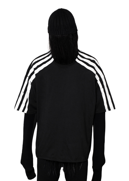 DOUBLE STRIPES BLACK T-SHIRT