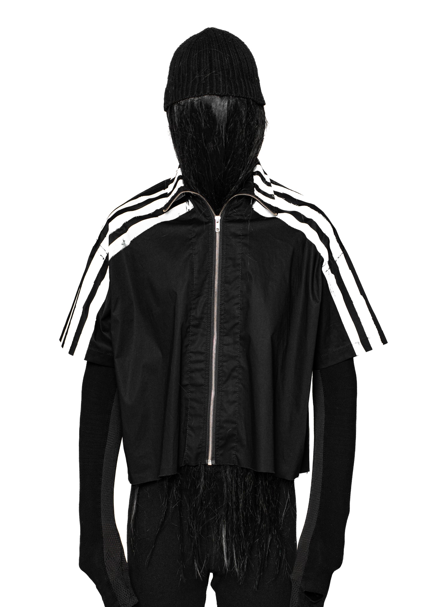 STRIPES BLACK ZIP SHIRT