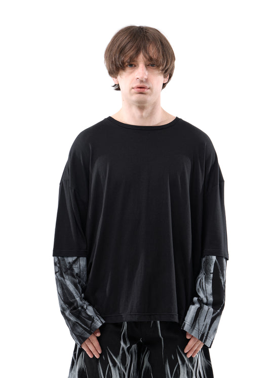 FLAME BLACK OVER LONG-SLEEVED T-SHIRT