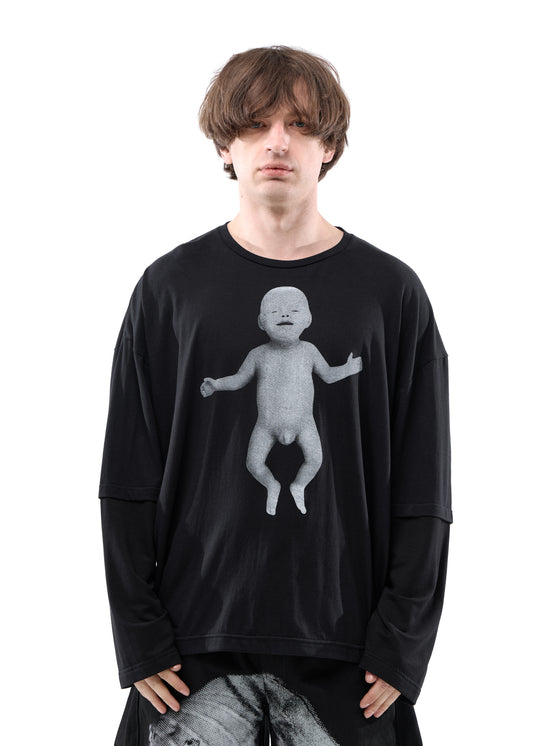 BABYK BLACK OVER LONG-SLEEVED T-SHIRT