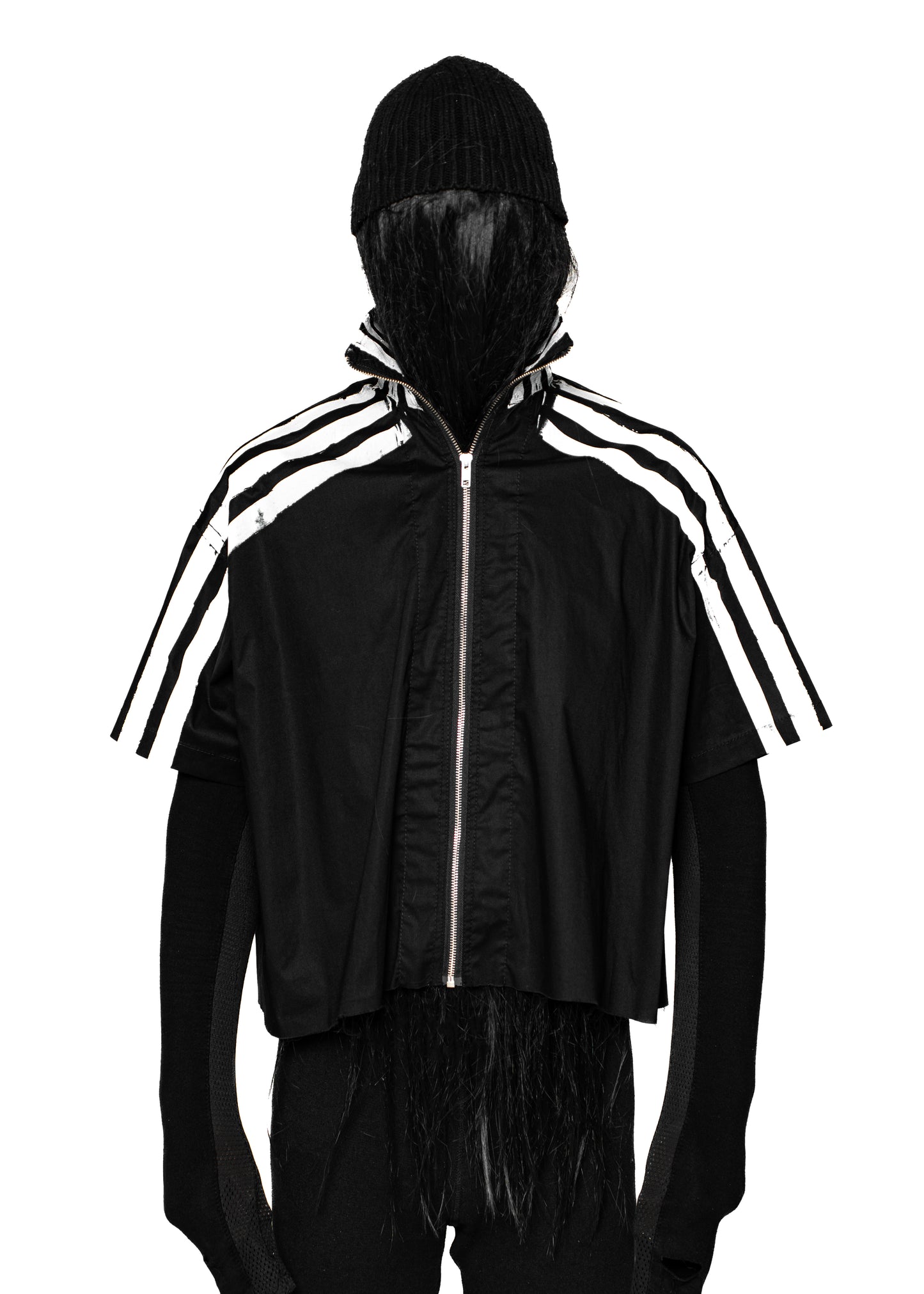 STRIPES BLACK ZIP SHIRT