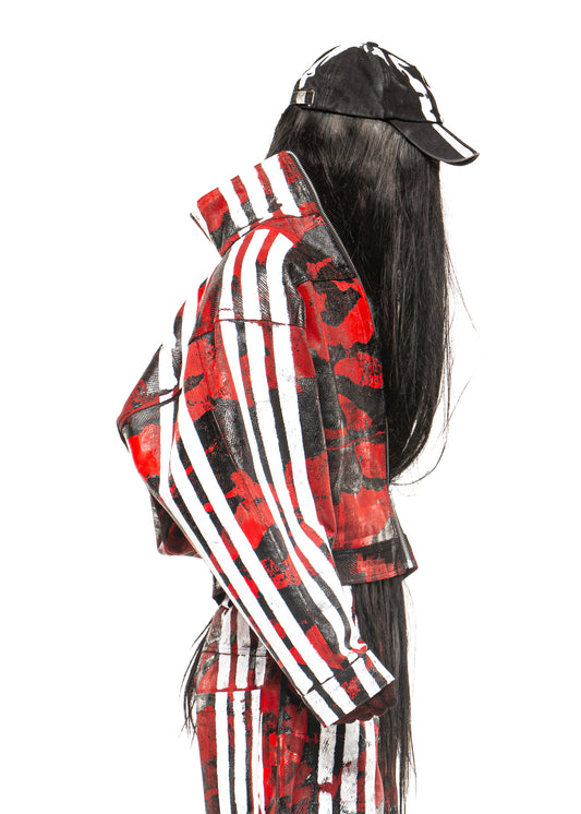CAMO STRIPES WAXED RED JACKET