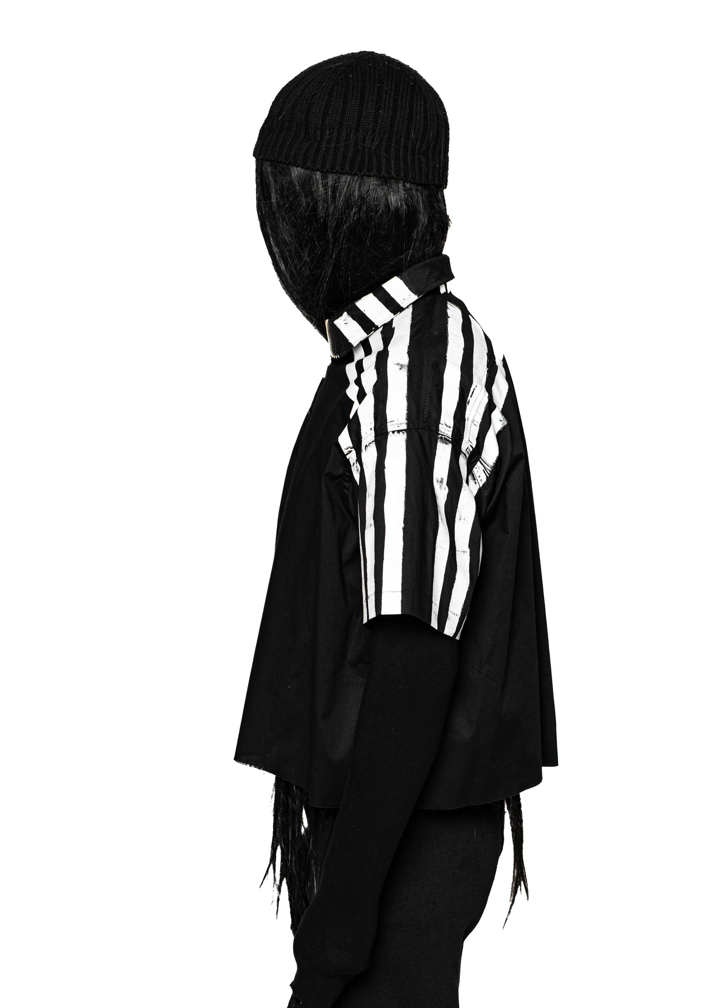 STRIPES BLACK ZIP SHIRT