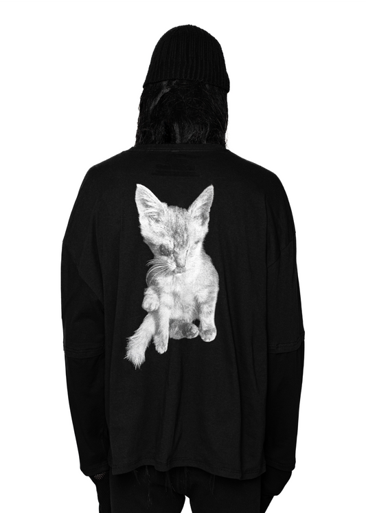 PUSHA BLACK LONG-SLEEVED T-SHIRT