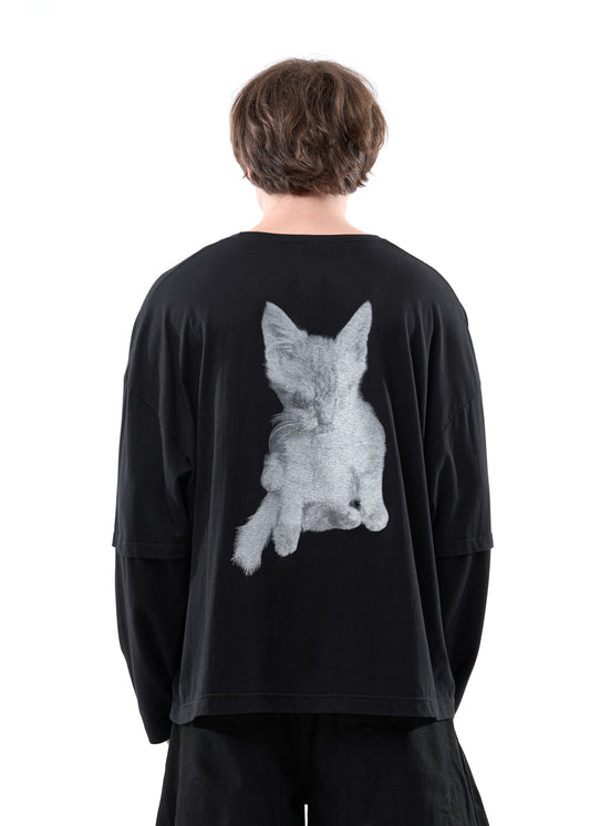 PUSHA BLACK OVER LONG-SLEEVED T-SHIRT