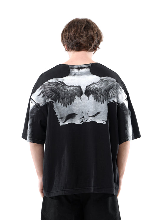 WINGS BLACK OVER T-SHIRT