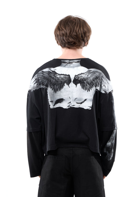 WINGS BLACK SH LONG-SLEEVED T-SHIRT