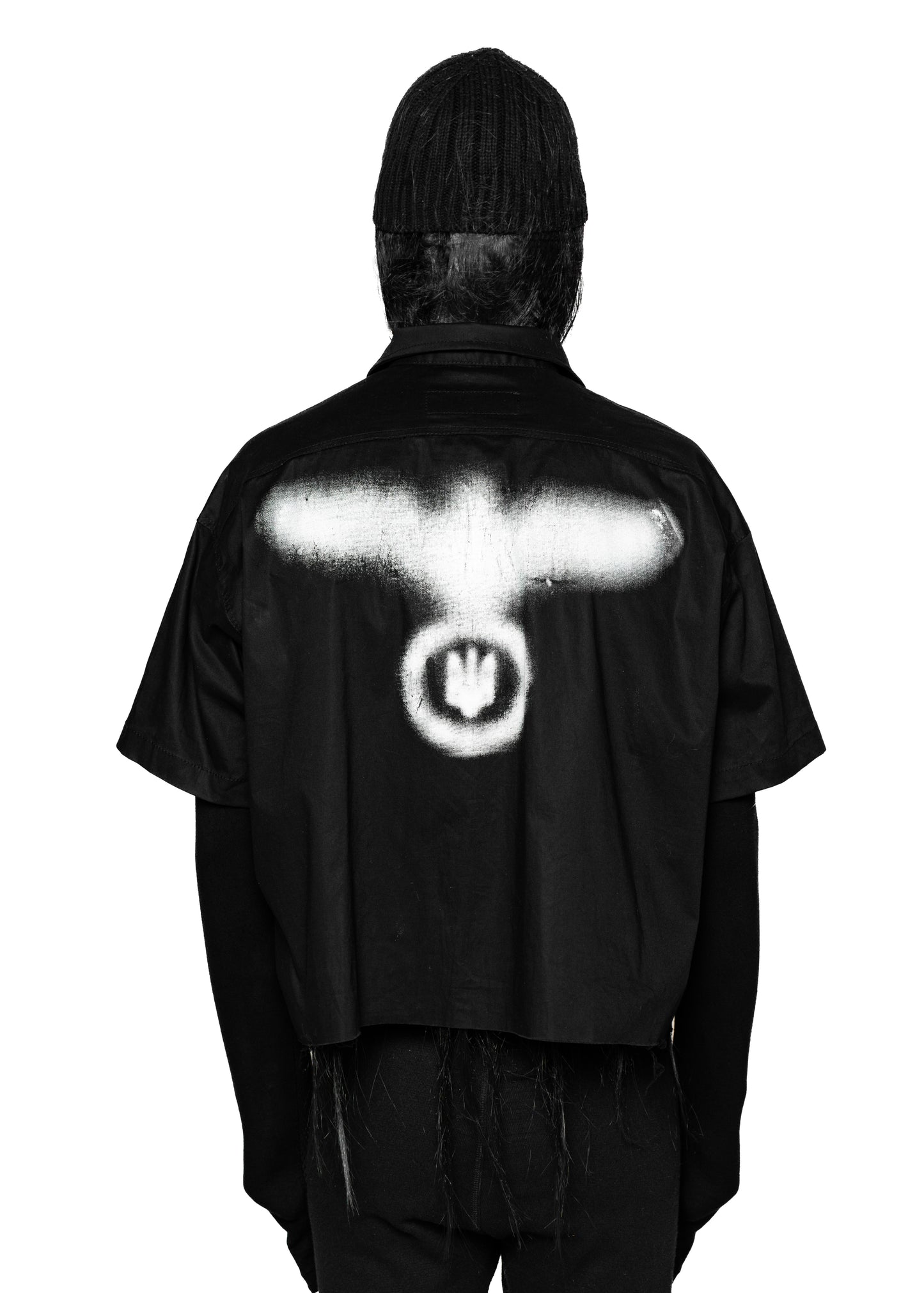 STAIN BLACK ZIP SHIRT