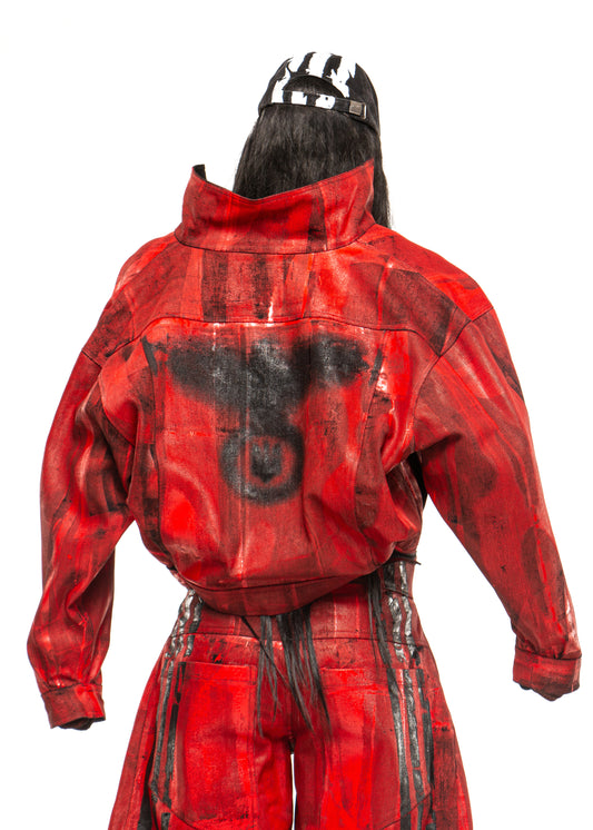 STAIN WAXED RED JACKET