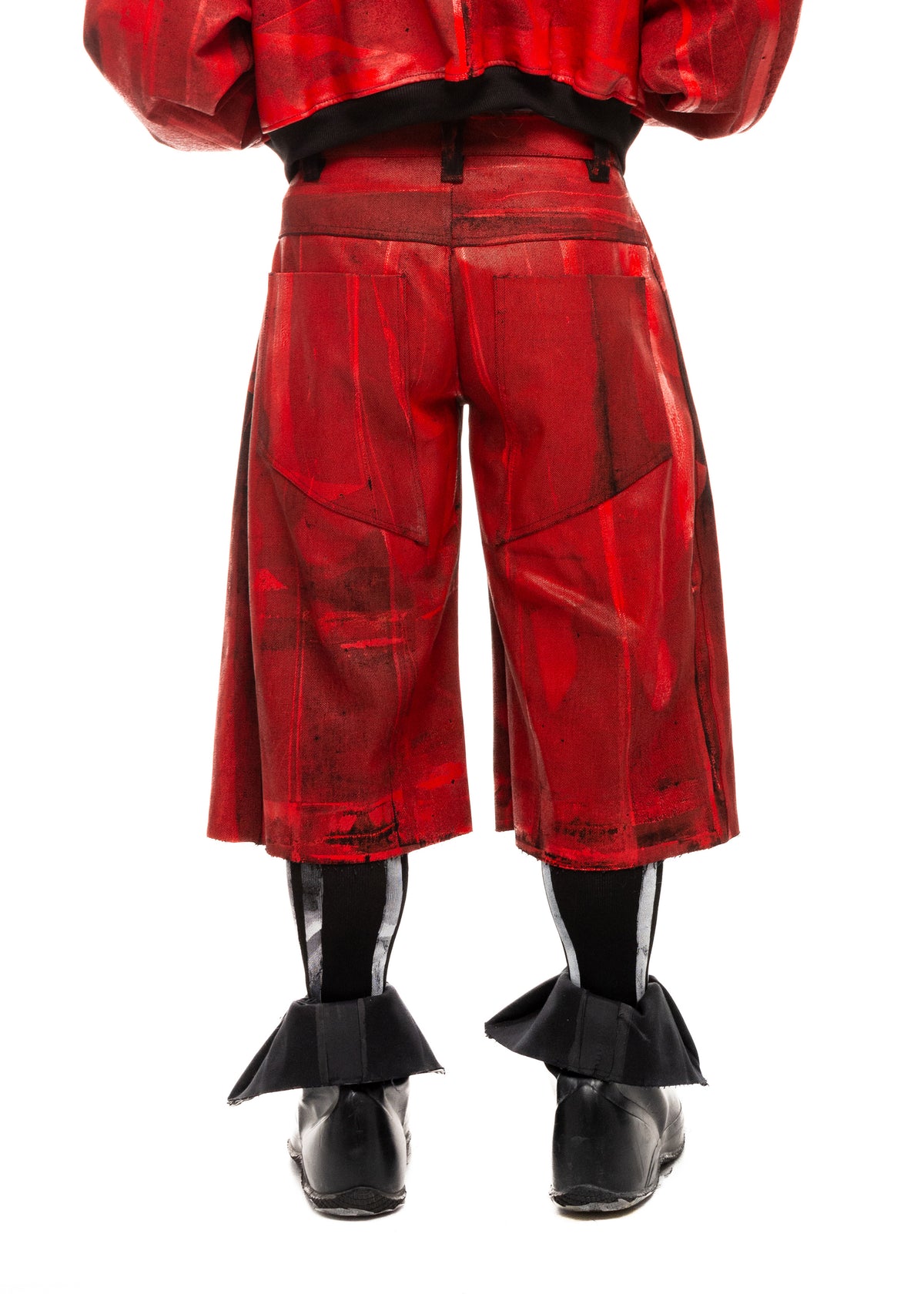 Red Ruggison Shorts Waxed Red Denim Shorts – Raw Wide Fit | PLA4