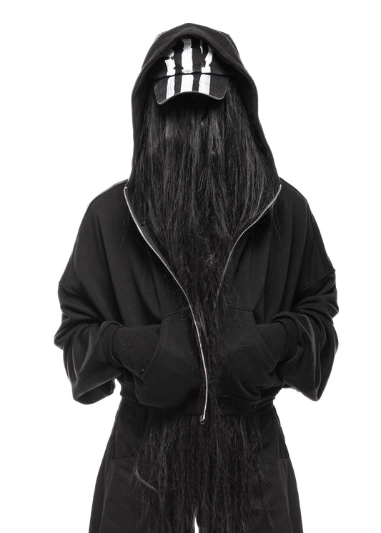 BLACK ZIP HOODIE