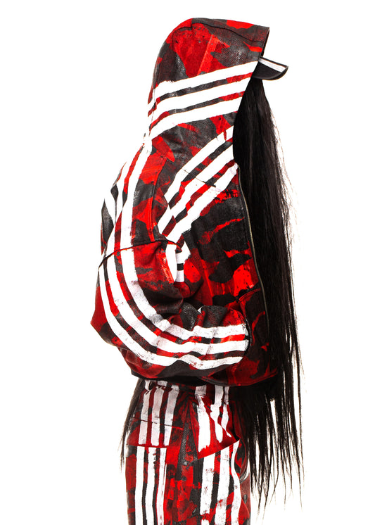 STRIPES CAMO RED ZIP HOODIE