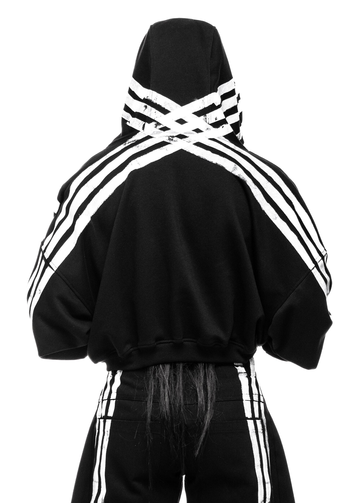 STRIPES BLACK ZIP HOODIE